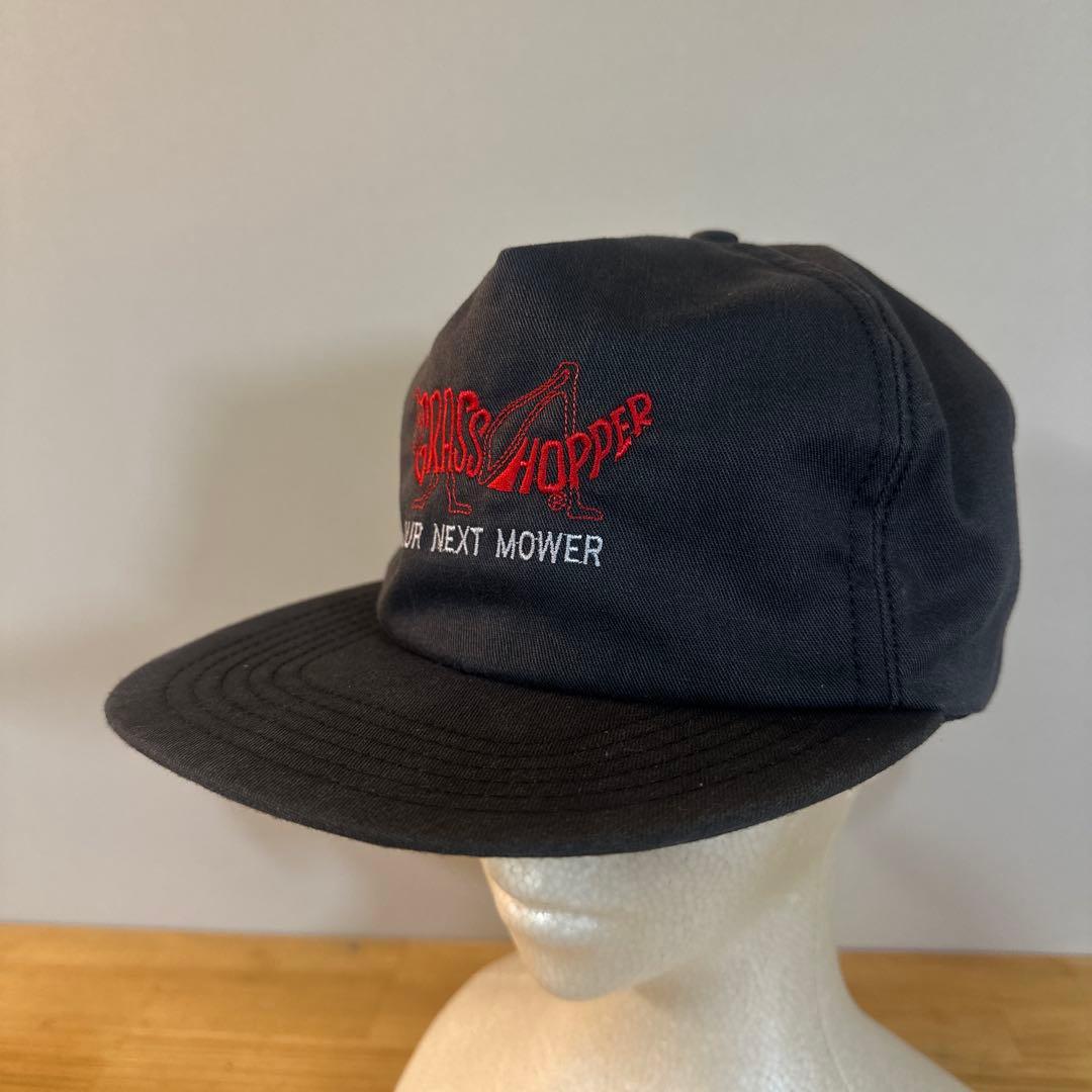 希少USA製80s GRASS HOPPER キャップ 企業ロゴ ブラック
