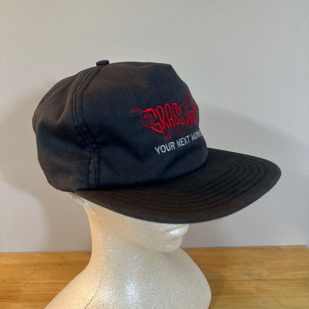 希少USA製80s GRASS HOPPER キャップ 企業ロゴ ブラック
