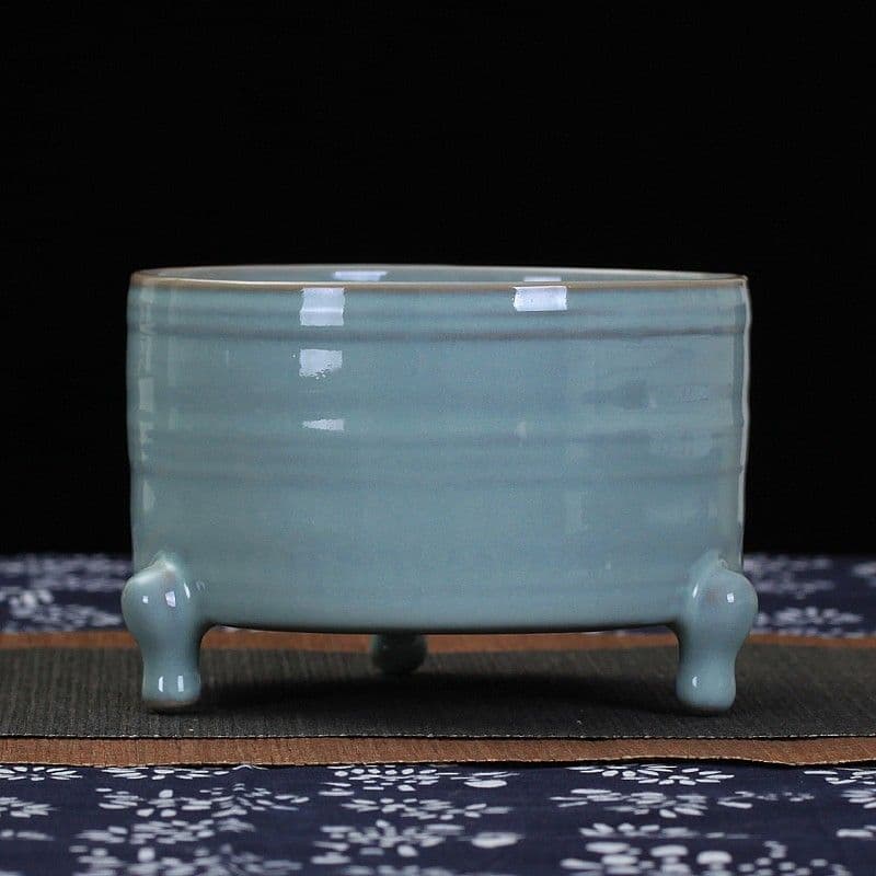 宋汝窯天青釉三足香炉 筆洗 景徳鎮 陶磁器 装飾品 現代工芸品 美術品 置物