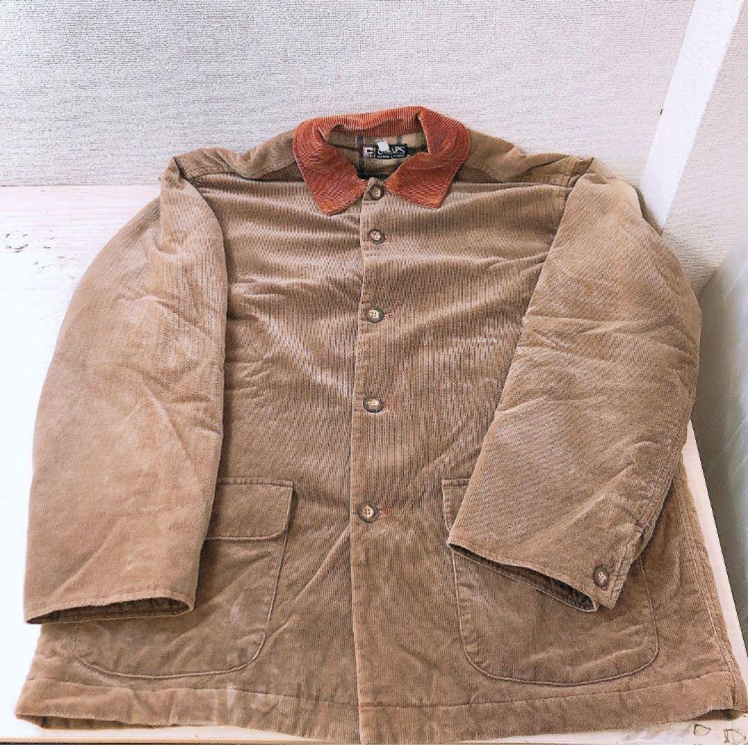 ①ラルフローレン コーデュロイジャケット カバーオール メンズLサイズ 古着
