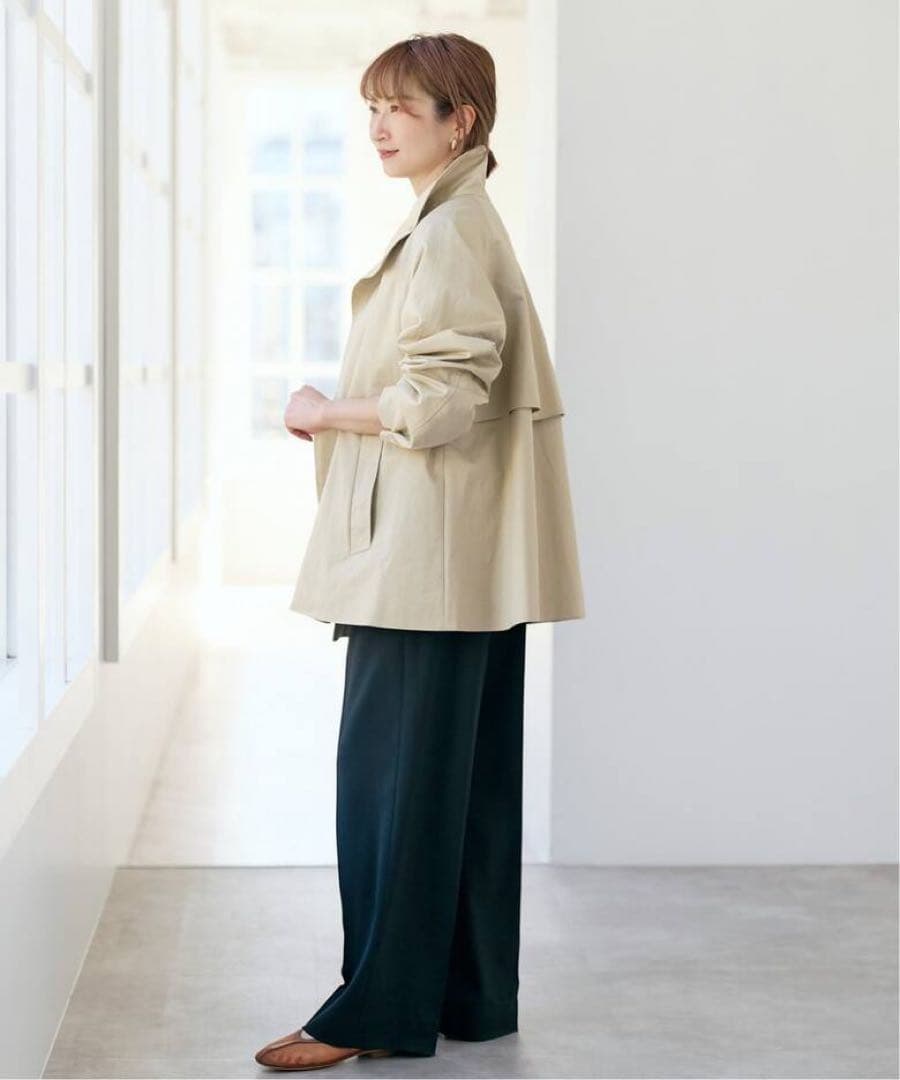 spick and span スタンドカラーショートコート　ベージュ36 今期