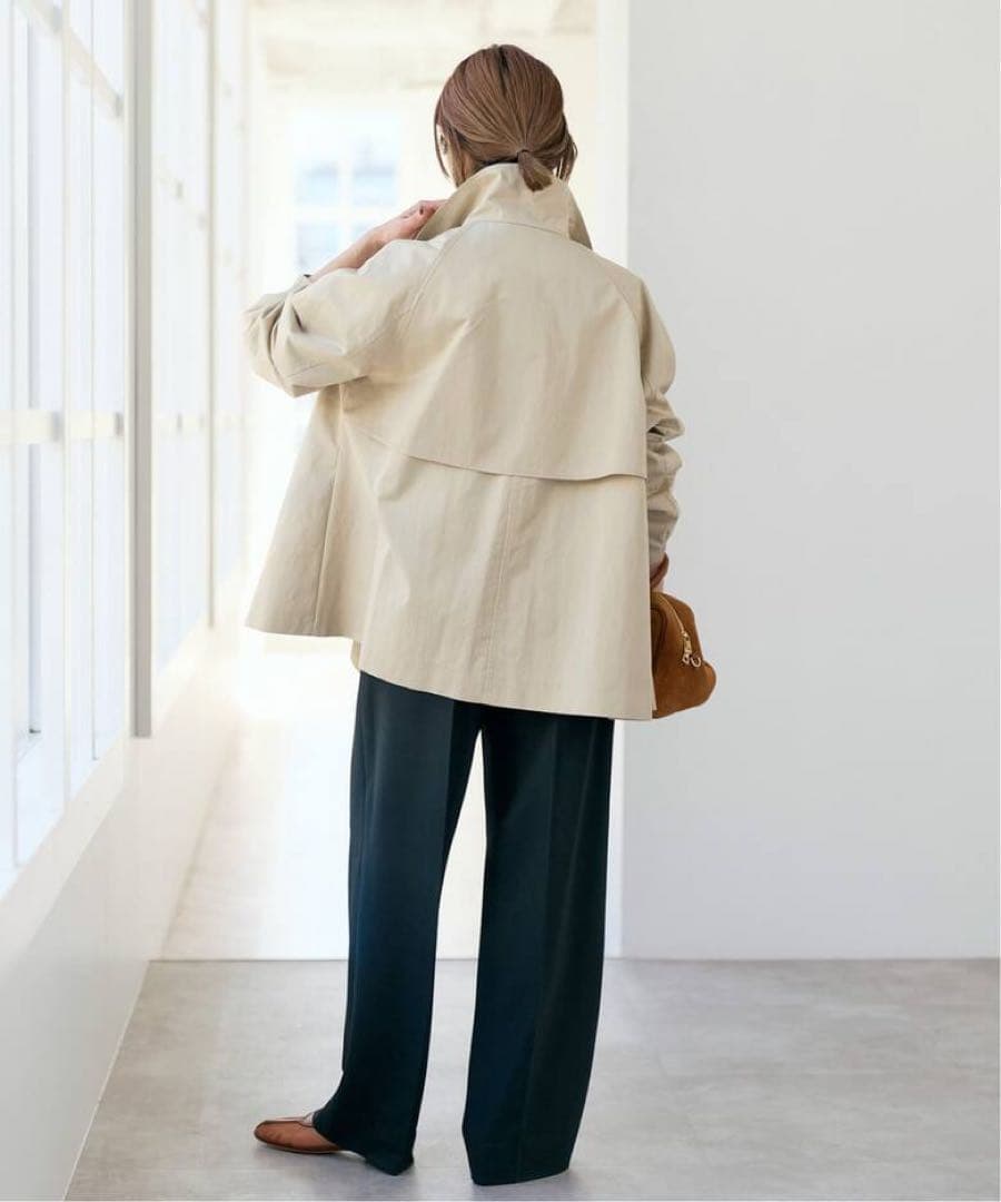 spick and span スタンドカラーショートコート　ベージュ36 今期