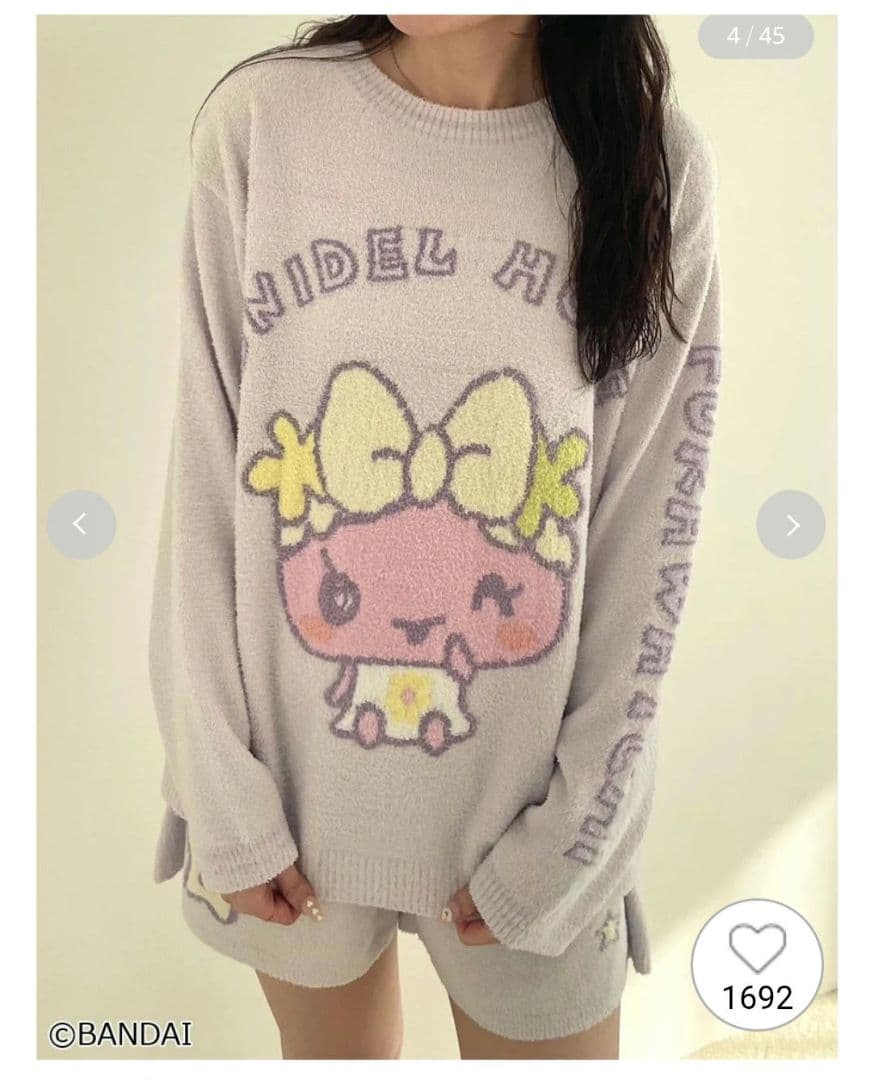 SNIDEL たまごっち ニットプルオーバー ニットショートパンツ ふらわっち
