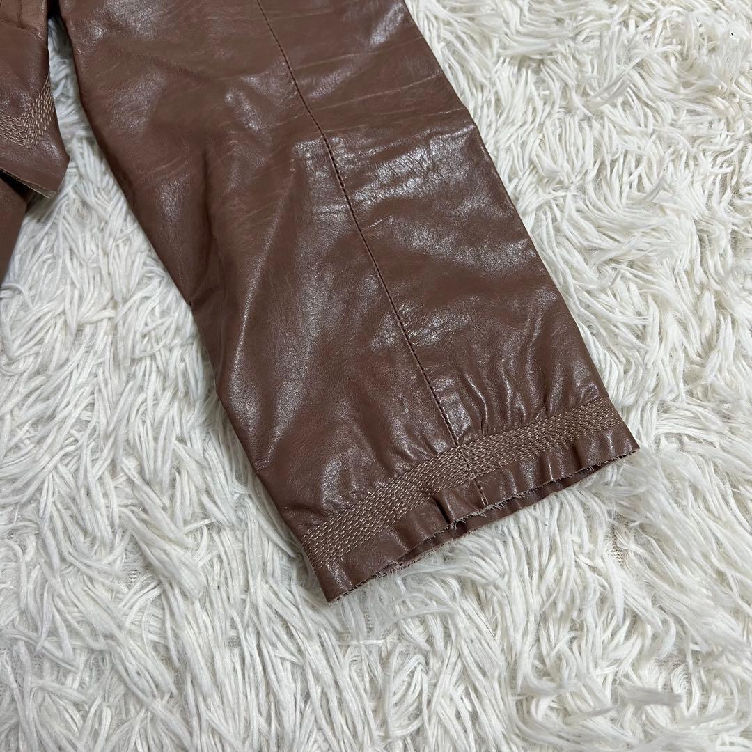 タグつき SPORTMAXマックスマーラ ラムレザー ロングコート ベルト ML
