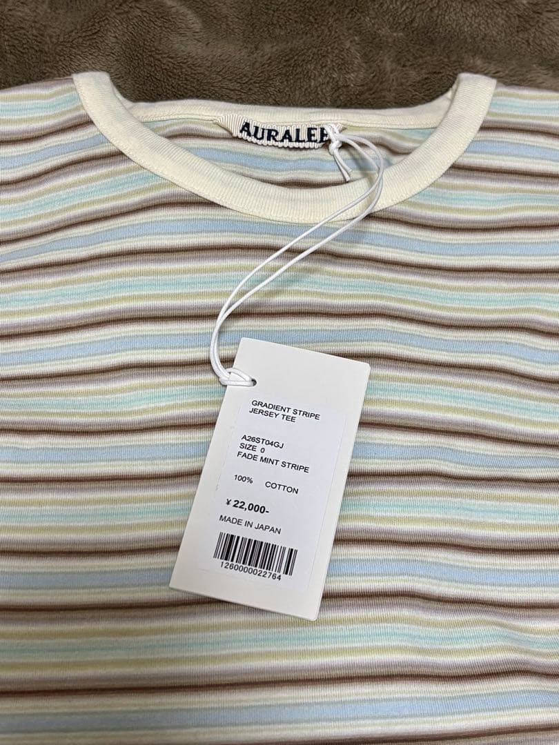 【AURALEEオーラリー】GRADIENT STRIPE JERSEY TEE