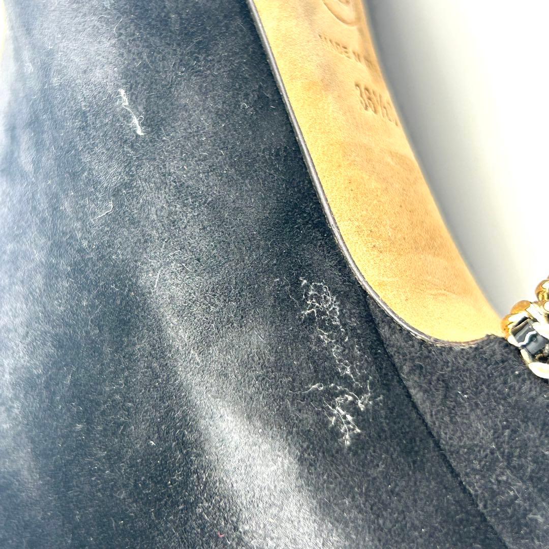 CHANEL シャネル ブーツ ココマーク チェーン スエード 23.5cm