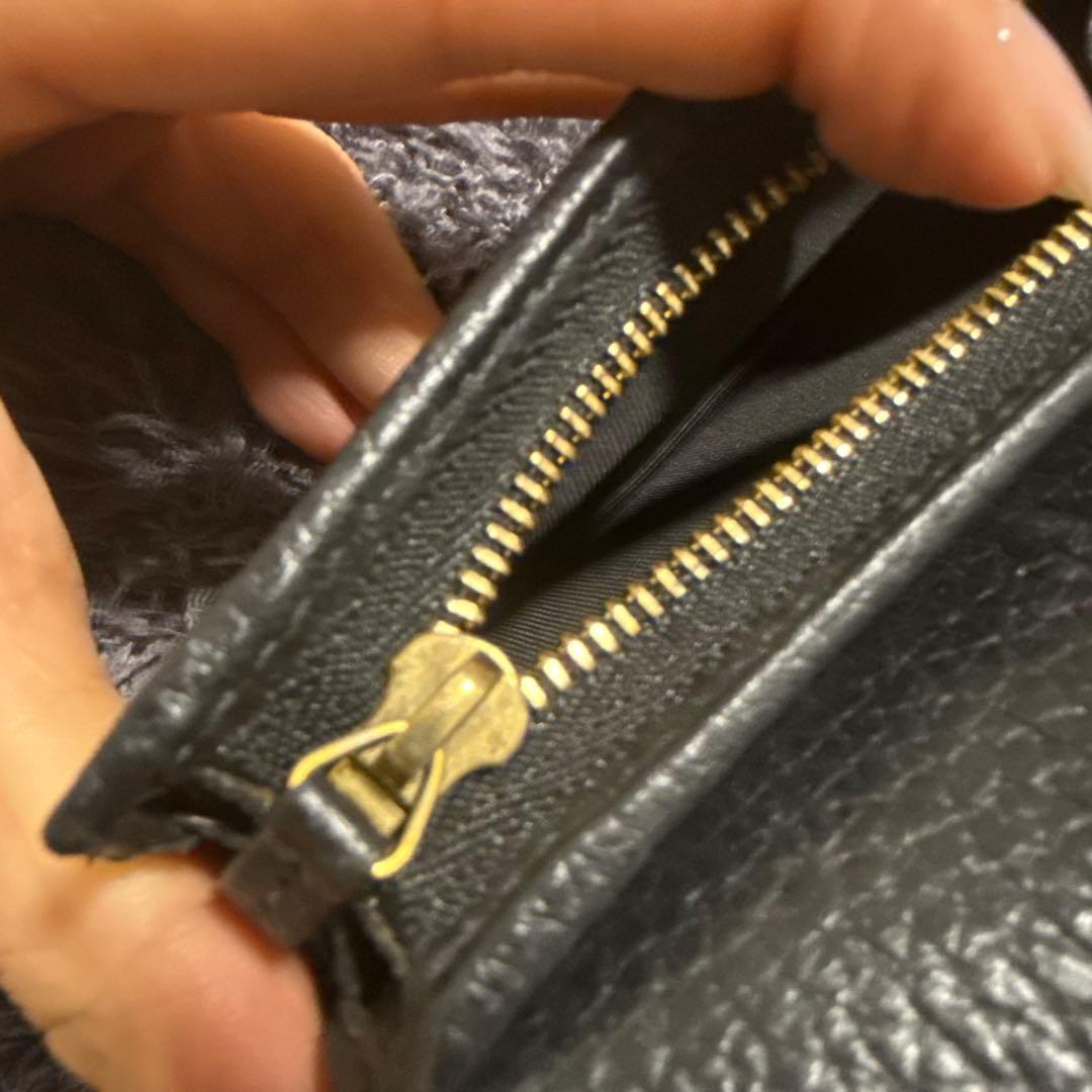 GUCCI グッチ ブラックレザー 二つ折り財布