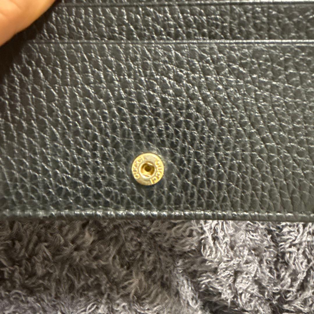 GUCCI グッチ ブラックレザー 二つ折り財布