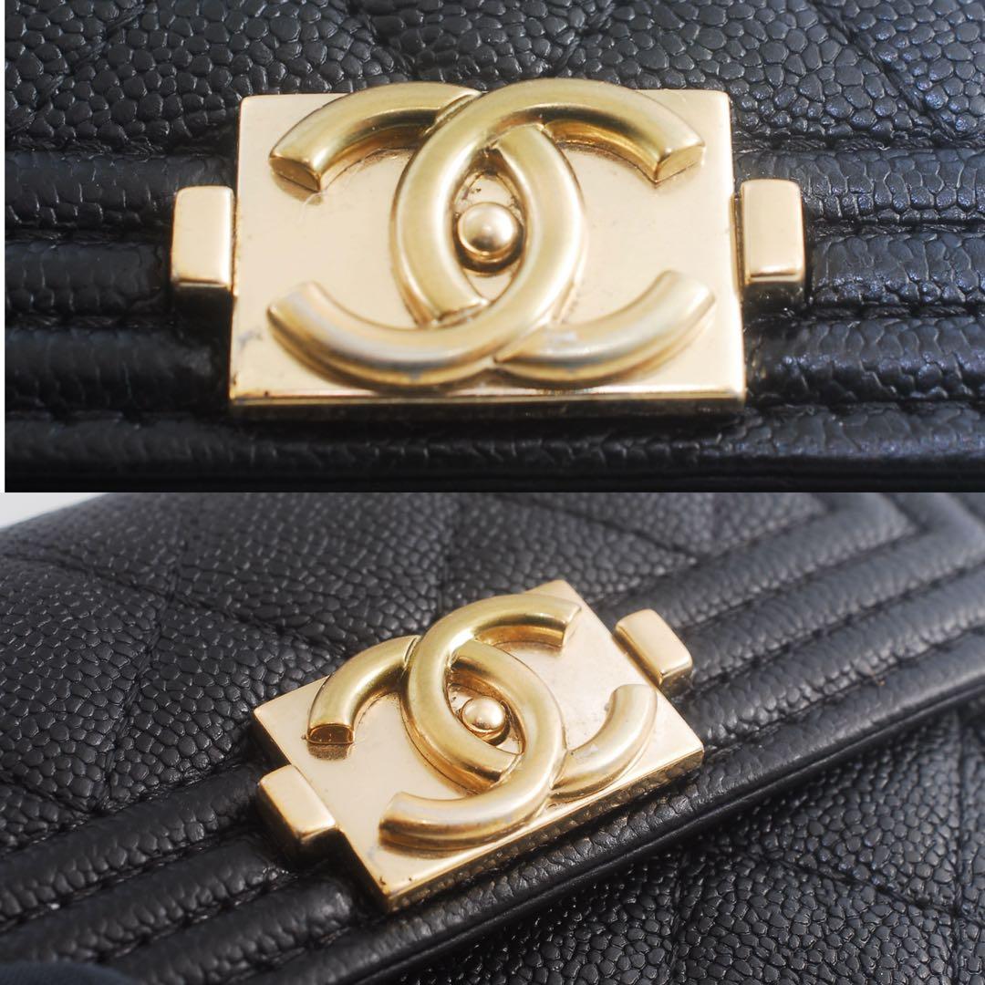 CHANEL＊ボーイシャネル＊キャビアスキン＊三つ折り財布＊マトラッセ