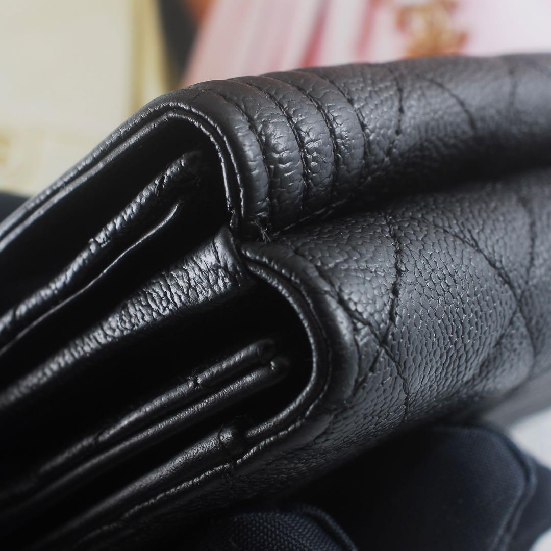 CHANEL＊ボーイシャネル＊キャビアスキン＊三つ折り財布＊マトラッセ