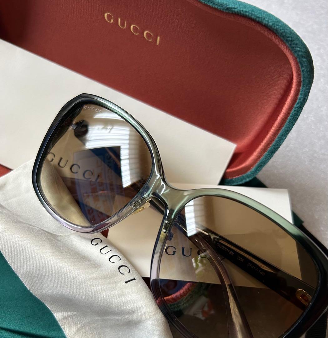 GUCCIグッチGG0371インターロッキングサングラス (クリアグリーン系)