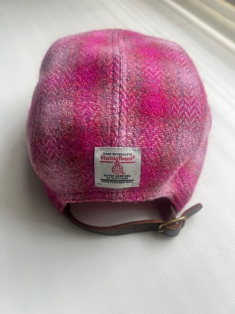 極美品　25AW Supreme Harris tweed キャップ　ピンク