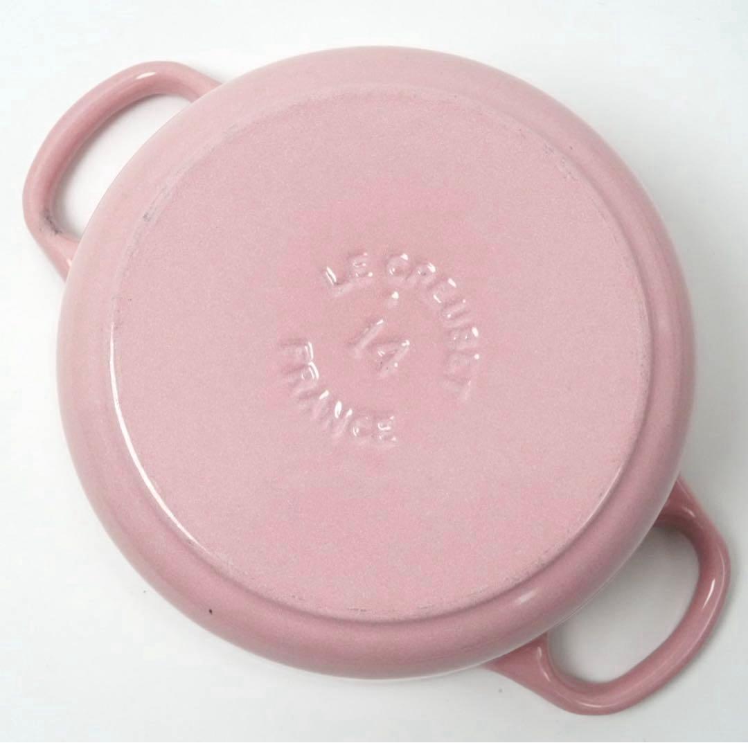 【美品】LE CREUSET　ココット ロンド シフォンピンク　14cm