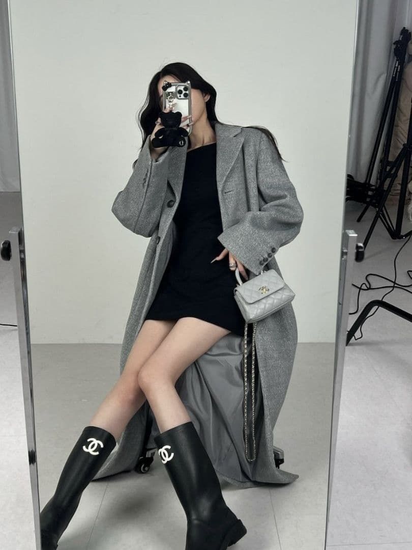 新品値札付き Darich ベーシックテーラードロングコート GRY