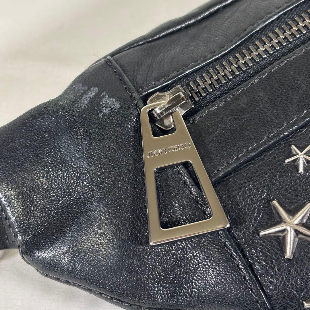 JIMMY CHOO ボディバッグ デリー スタースタッズ レザー ブラック