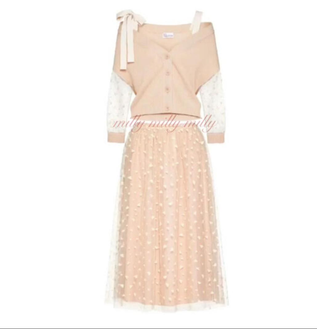 RED VALENTINO お袖チュールニットカーディガンXS