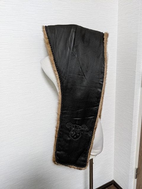 A495　デミバフミンク　毛皮　リアルファー　ショール　ストール　三連