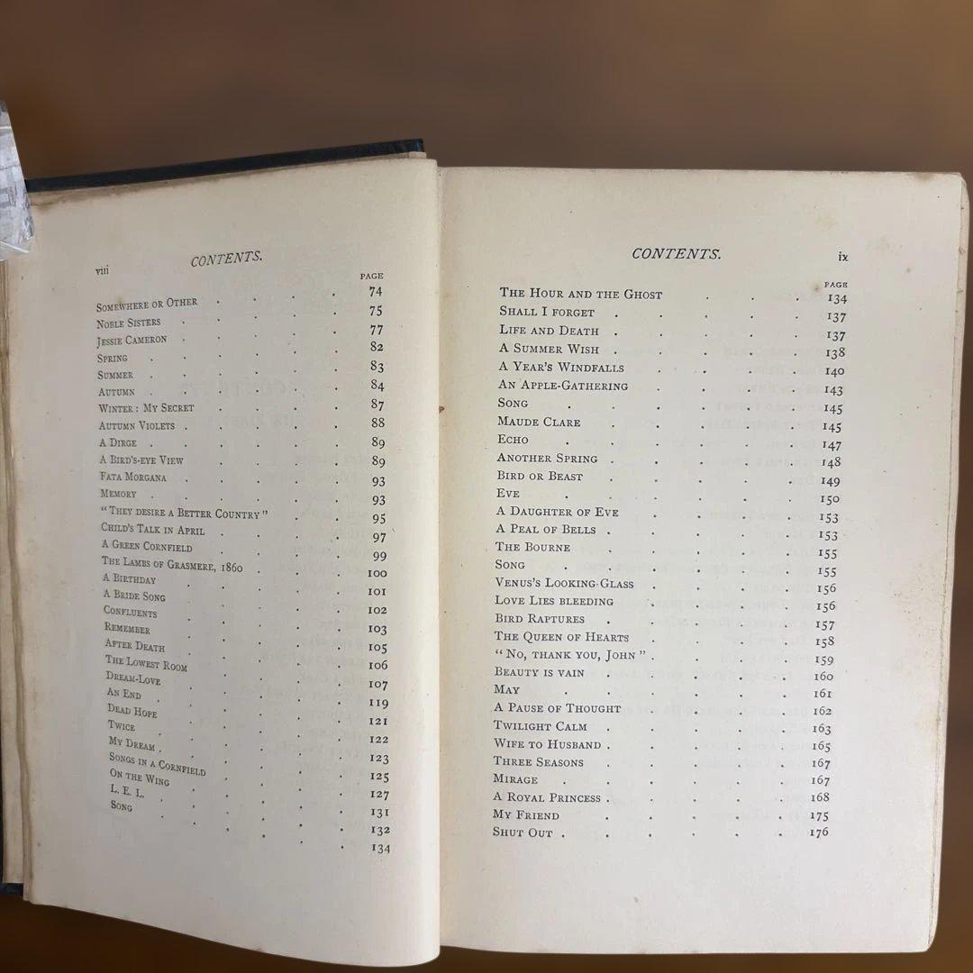 洋書 Poems - Christina G Rossetti 1891Vintage