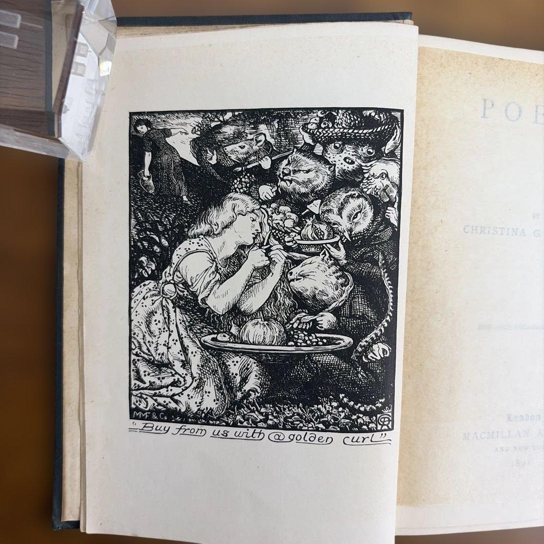 洋書 Poems - Christina G Rossetti 1891Vintage