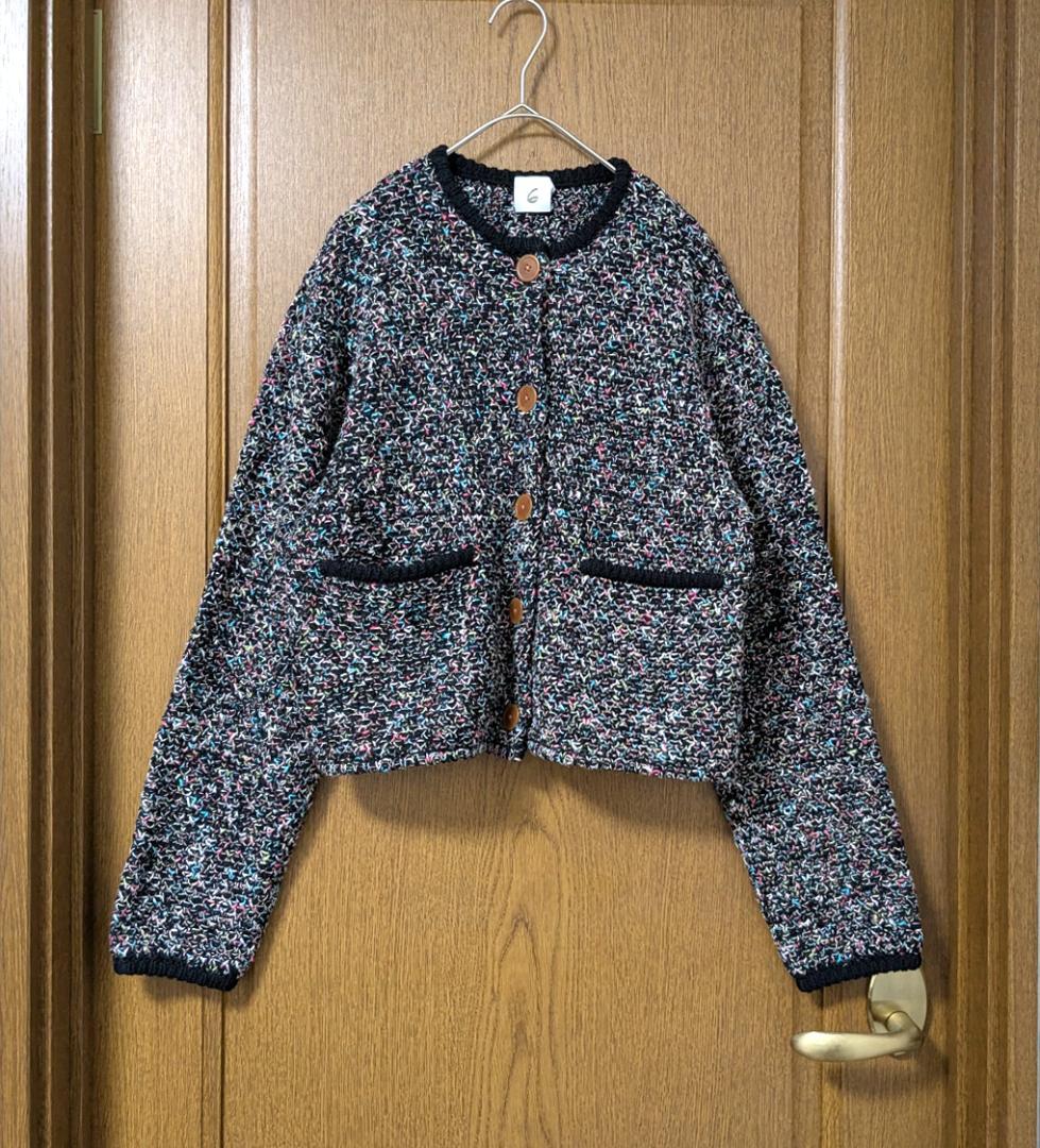 24AW ＜6(ROKU)＞ミックス スラブ ニット カーディガン