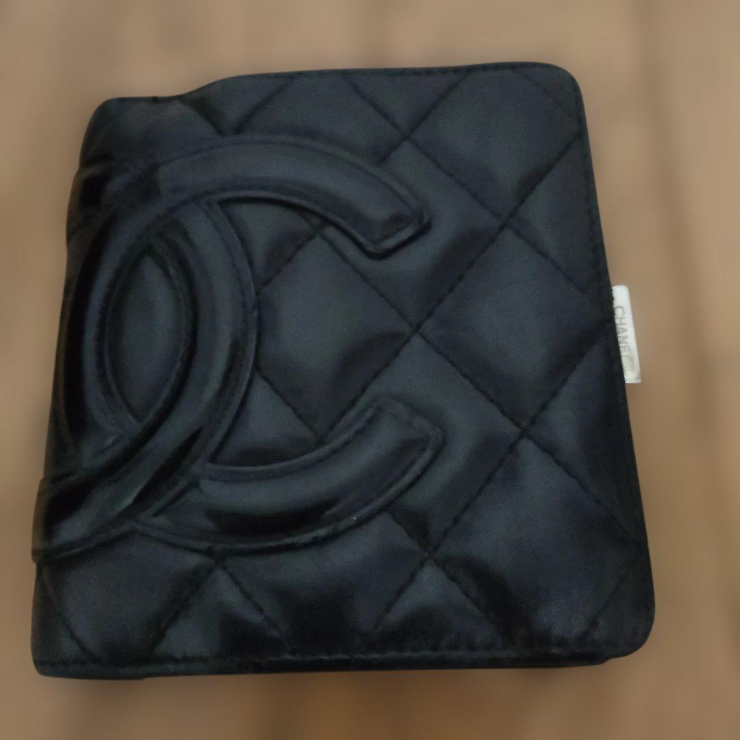 CHANEL ブラック ナイロン 三つ折り財布