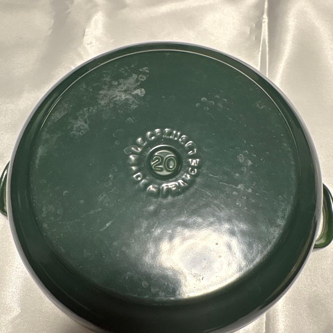 ルクルーゼ　ココットロンド　20cm モスグリーン クリーナー セット
