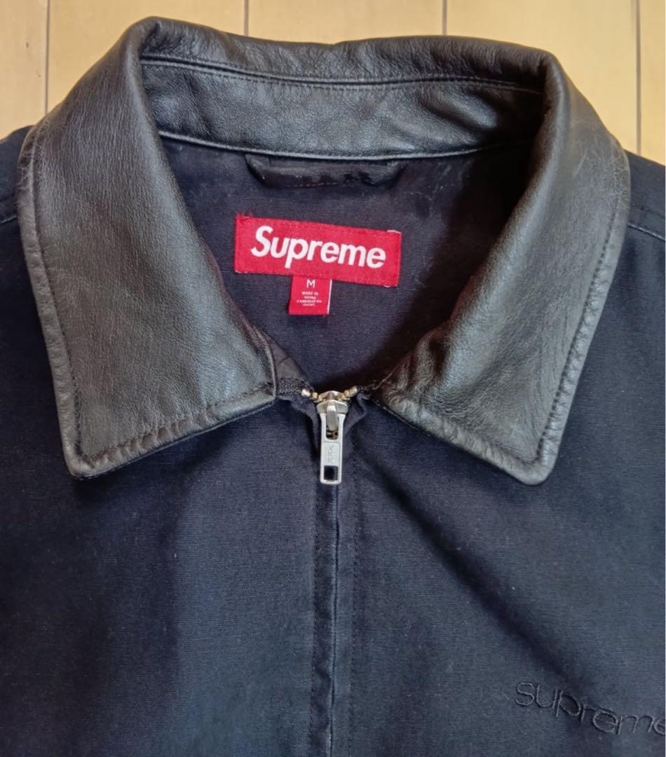 Supreme Leather Collar Utility Jacket 黒