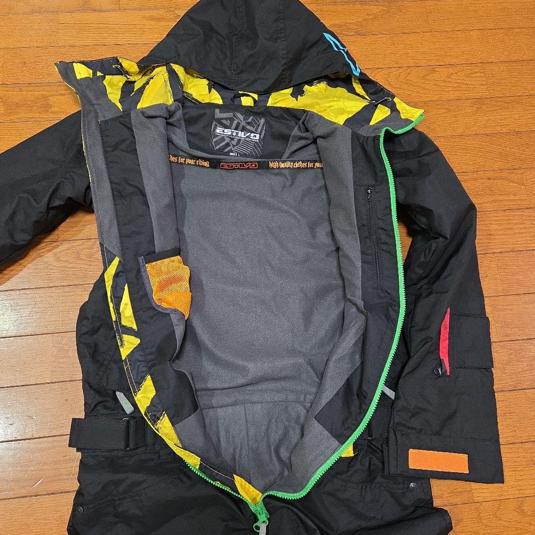 美品 ESTIVO スノーウェア　メンズL　ブラック　オールインワン
