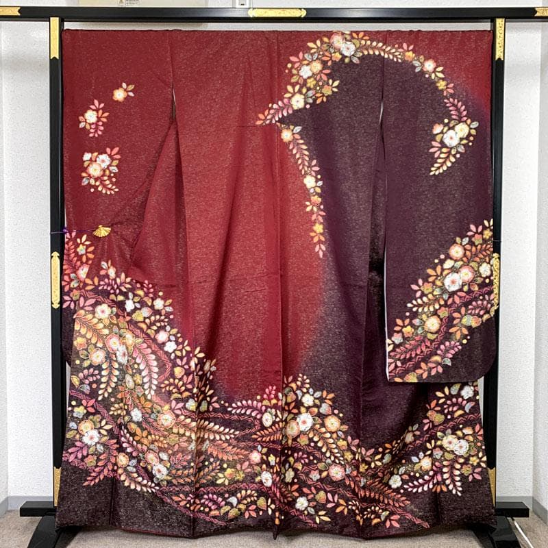 603z27〇鈴乃屋 翠山工房 徳永憲峯 振袖 身幅広め 金通し 辻が花〇成人式