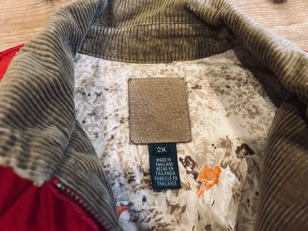 ベスト 古着 90s Lauren ローレン 赤 キルティング XL 極美品