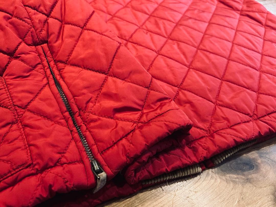 ベスト 古着 90s Lauren ローレン 赤 キルティング XL 極美品