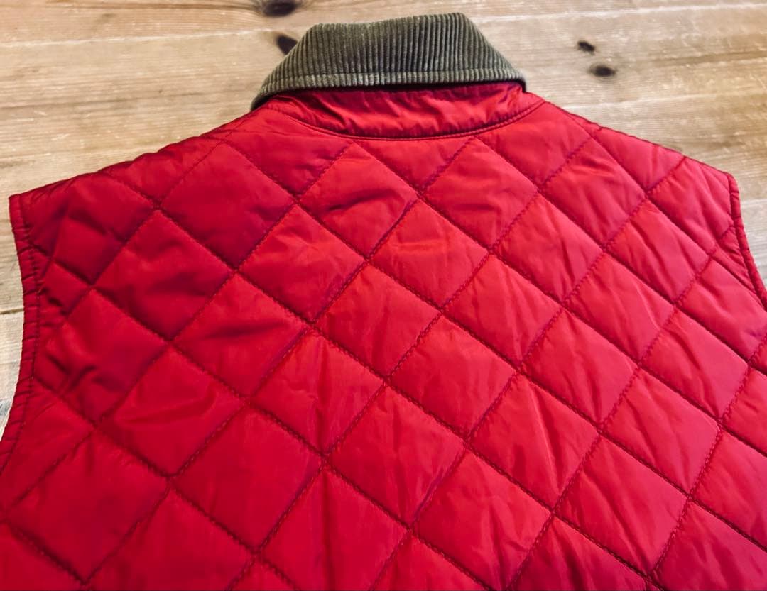 ベスト 古着 90s Lauren ローレン 赤 キルティング XL 極美品