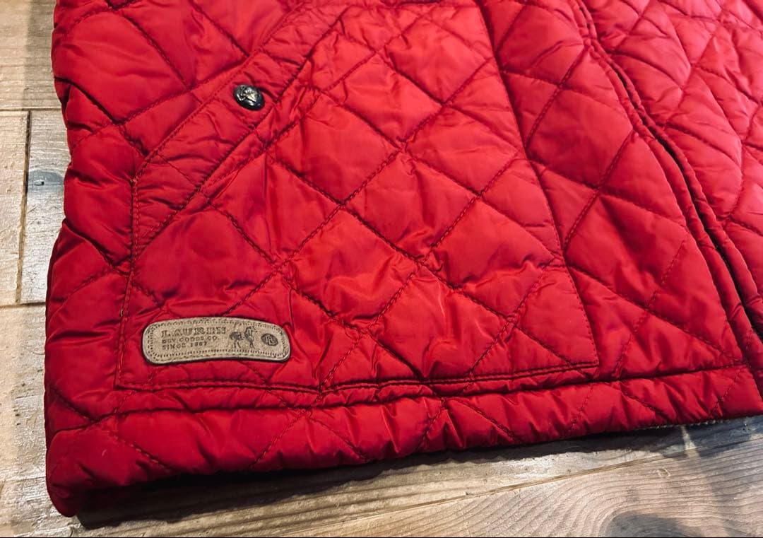ベスト 古着 90s Lauren ローレン 赤 キルティング XL 極美品