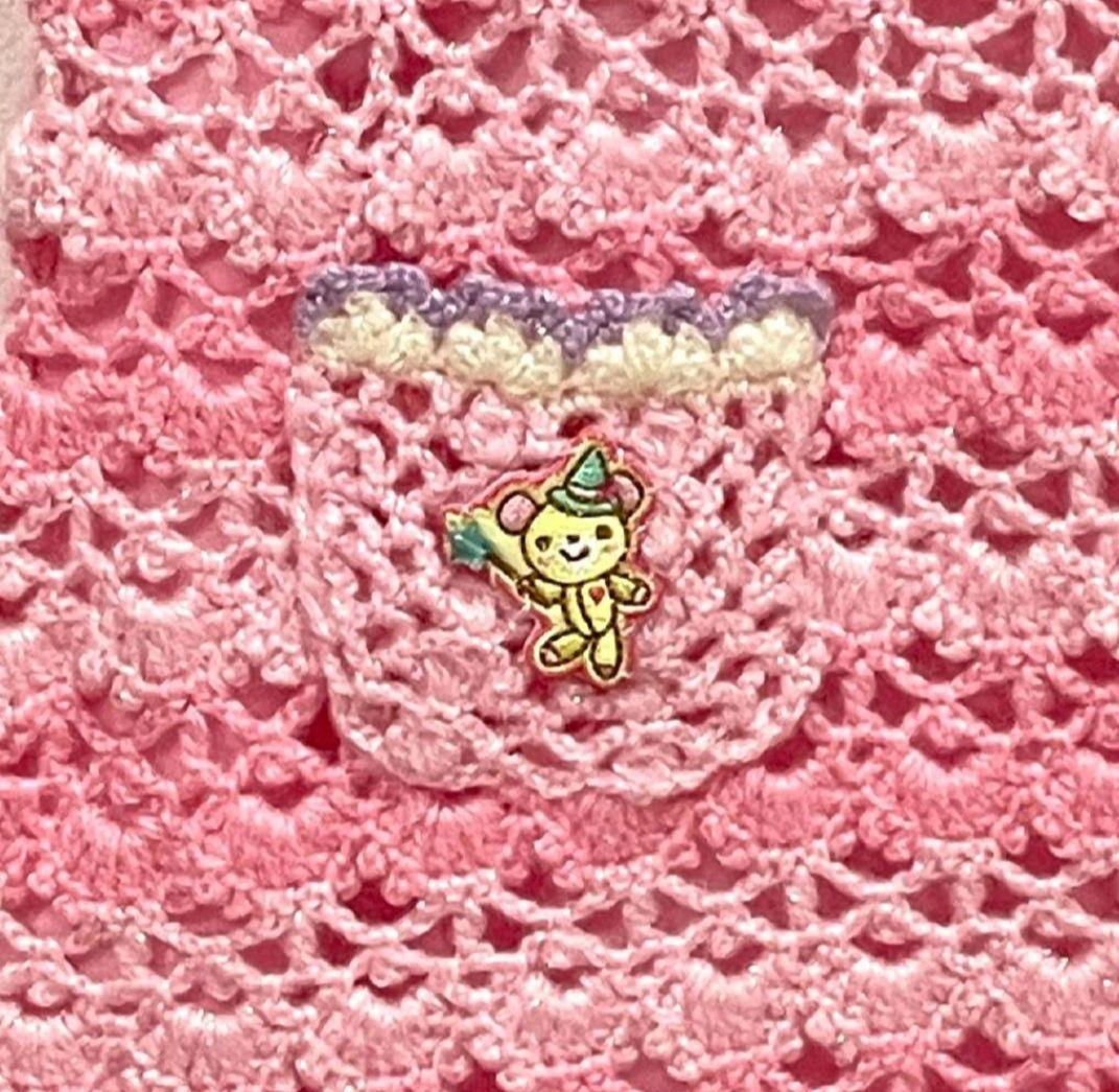 超美品★メゾピアノ★希少　平成レトロ　ニット半袖ワンピース　ラメ入り　ベリエ90