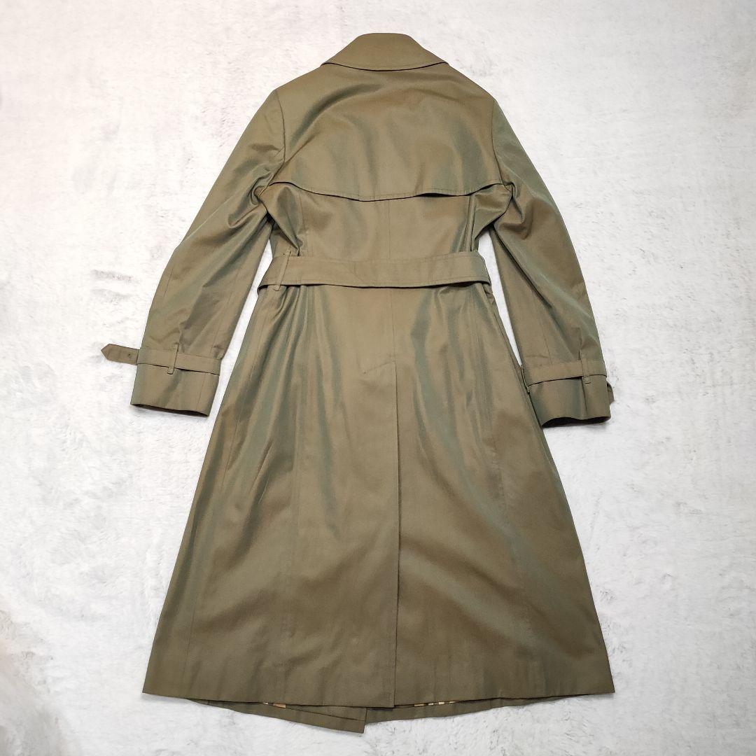 バーバリー トレンチコート 90S ロング丈 ノバチェック ベルト 玉虫色