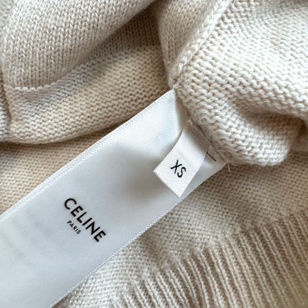 CELINE セリーヌ カシミヤ カーディガン トリオンフ 金ボタン アイボリー