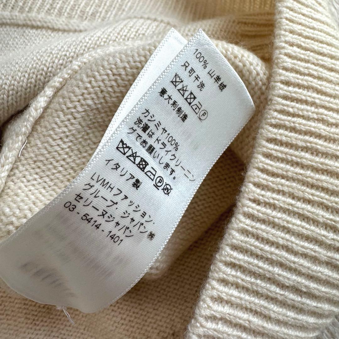 CELINE セリーヌ カシミヤ カーディガン トリオンフ 金ボタン アイボリー