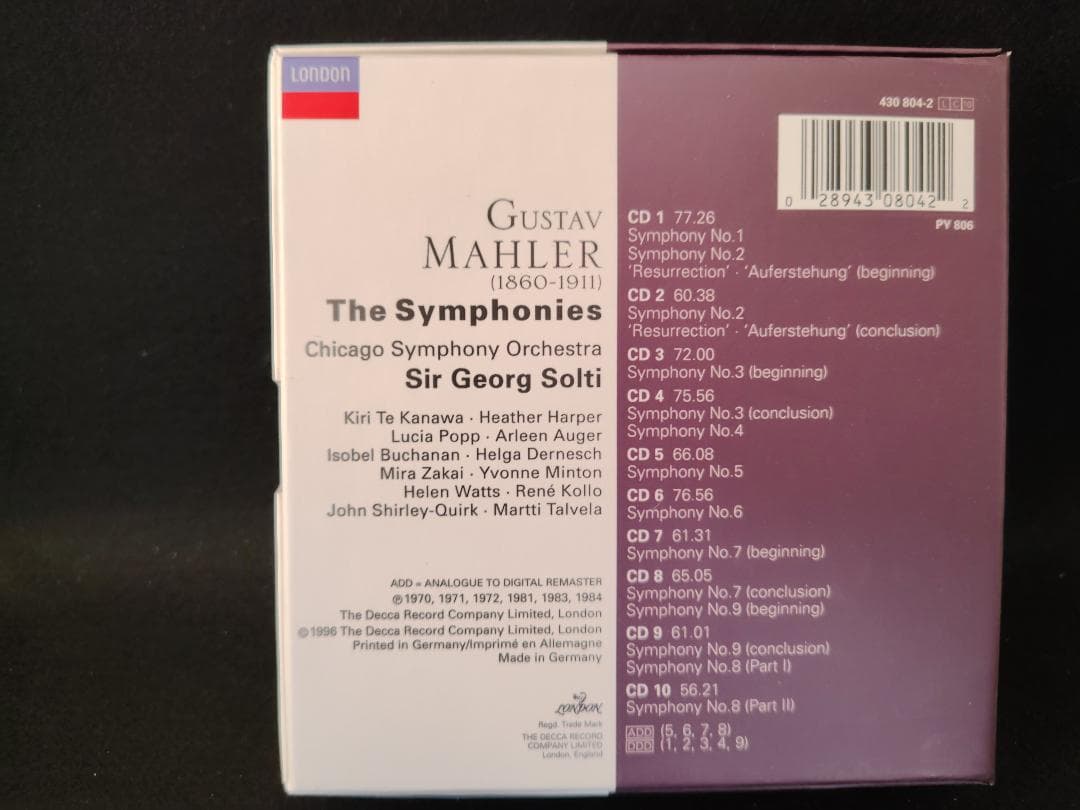 Mahler: The Symphonies 10枚組CD