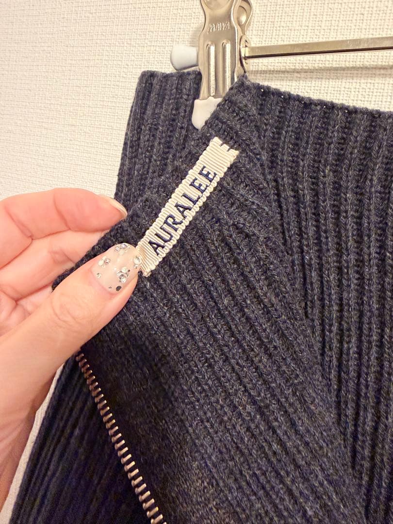 スカート AURALEE SUPER FINE WOOL RIB KNIT SKIRT