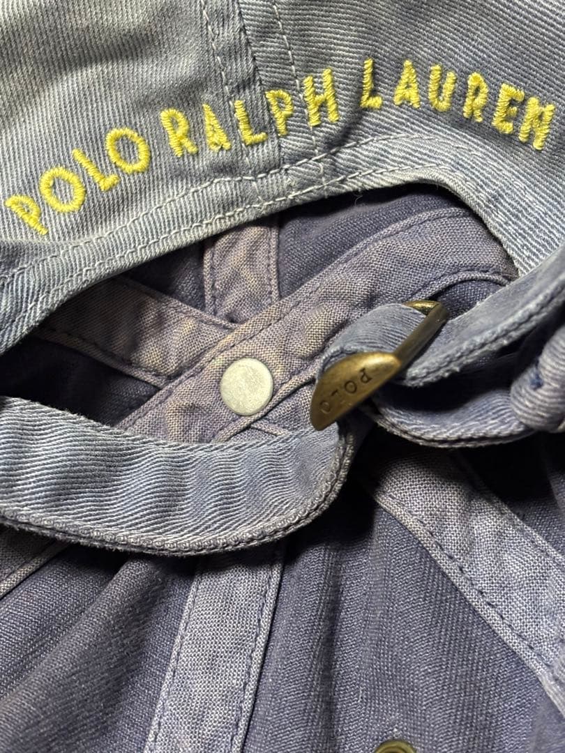 90's Polo Ralph Lauren キャップ フェード水色 /ポニー白