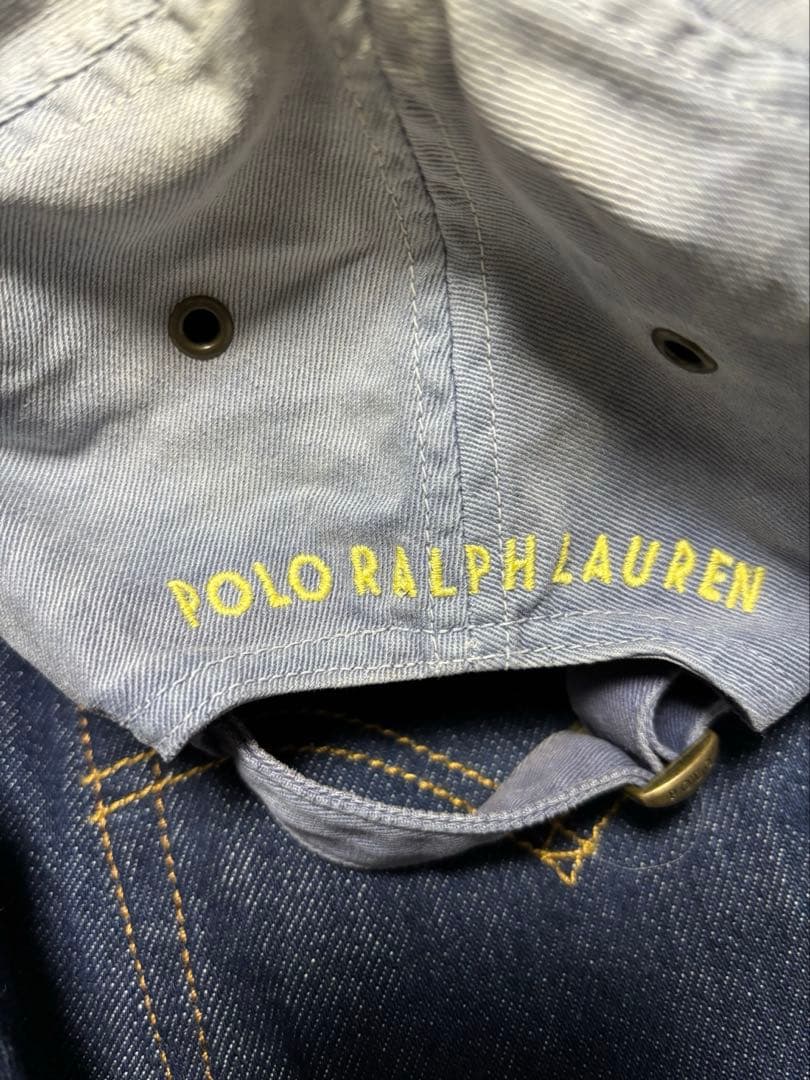 90's Polo Ralph Lauren キャップ フェード水色 /ポニー白