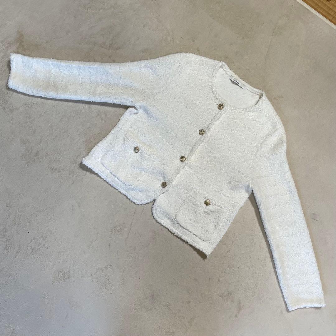 美品　ANAYI 2025SS ペーパーシャギーモール カーディガン　38 M