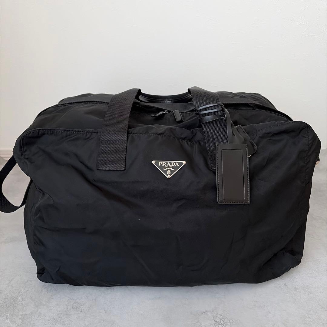【美品✨】PRADA ボストンバッグ　2way 三角ロゴ　ナイロン　軽量　大型