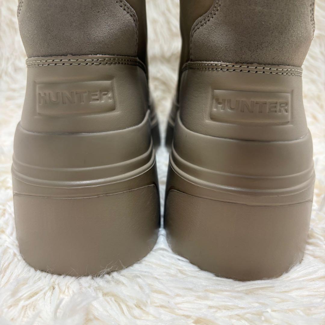 美品 HUNTER エクスプローラー アンクル ジップ フラットフォームブーツ