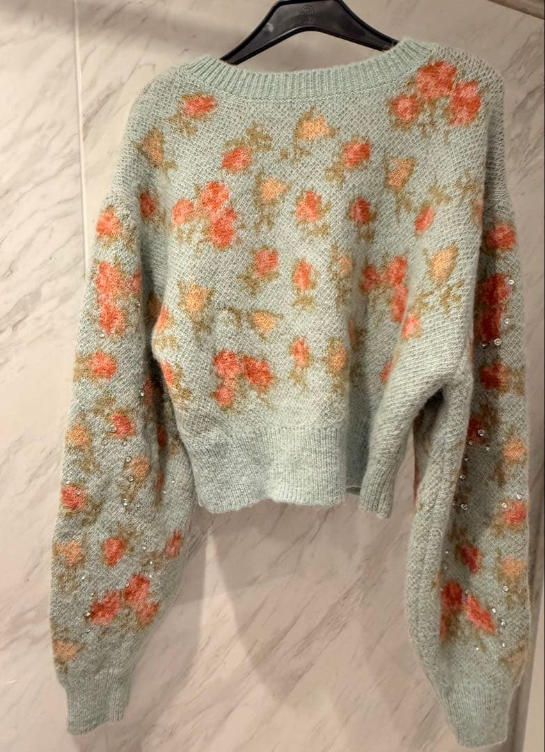 【LILY BROWN ×ANNA SUI】ジャガードビジューニットカーディガン