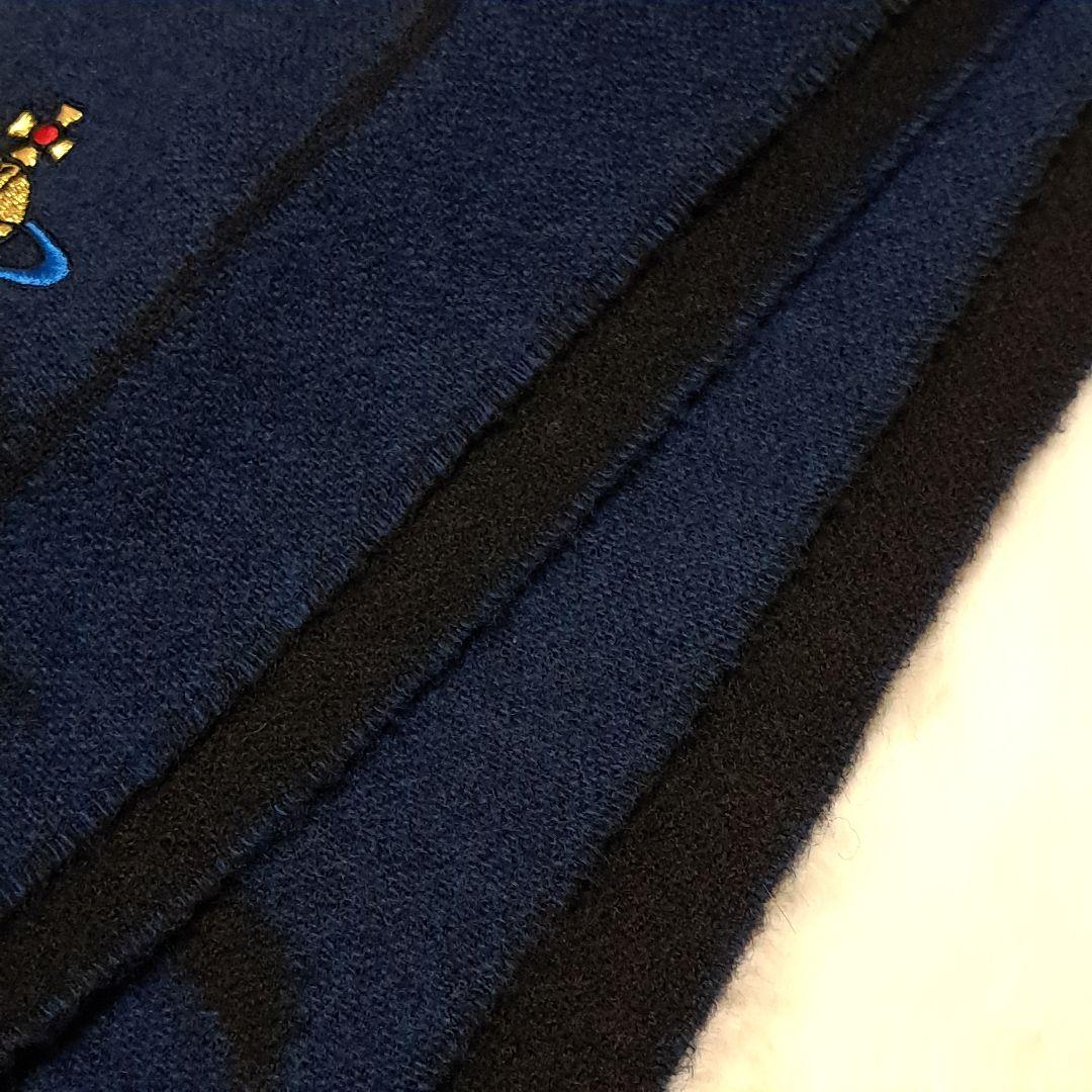 良品　ヴィヴィアンウエストウッド　リバーシブル　イタリア製　マフラー　オーブ刺繍