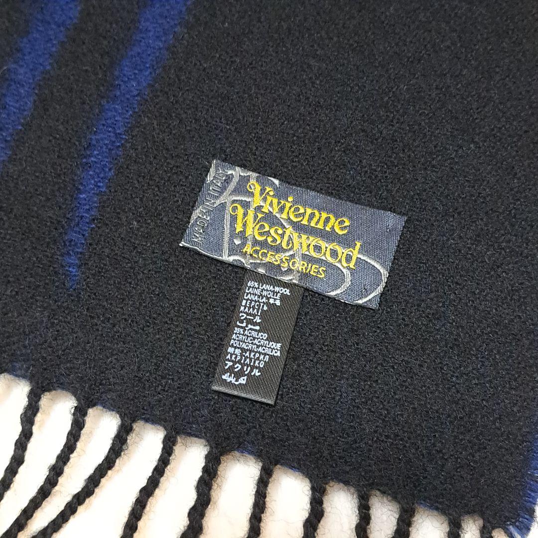 良品　ヴィヴィアンウエストウッド　リバーシブル　イタリア製　マフラー　オーブ刺繍