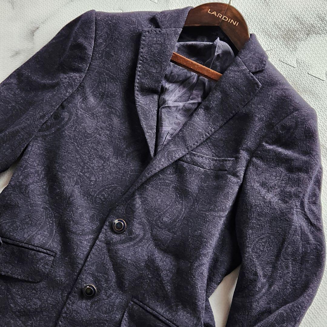 入手困難✨ETRO エトロ テーラードジャケット 両面ペイズリー総柄 ネイビー