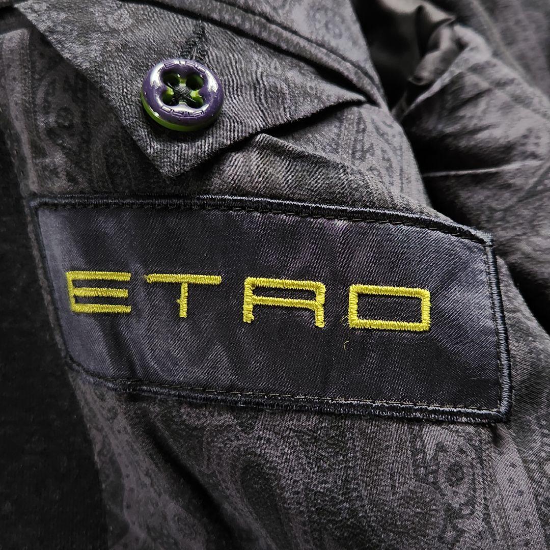 入手困難✨ETRO エトロ テーラードジャケット 両面ペイズリー総柄 ネイビー