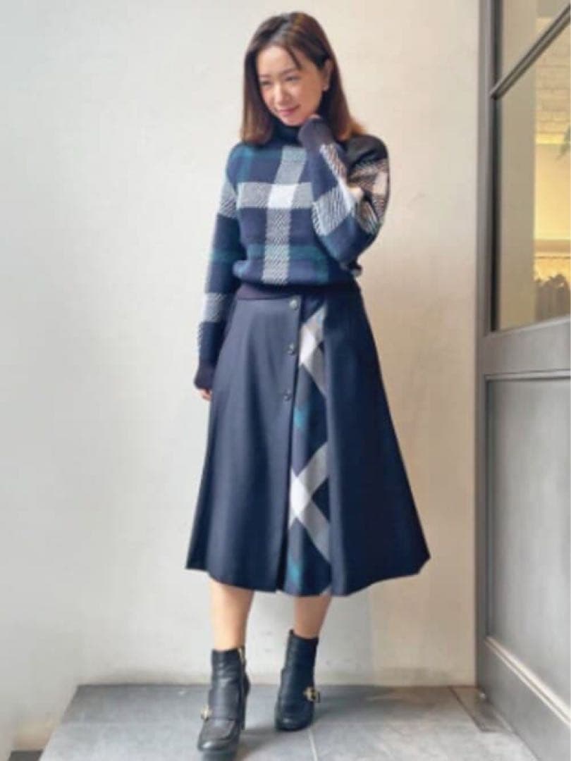 ☆BLUE LABEL CRESTBRIDGE☆ネイビーフレアスカート チェック